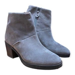 GENTLE SOULS By Kenneth Cole Size 8 Gray Suede Blane Slip-On Zip Up Booties